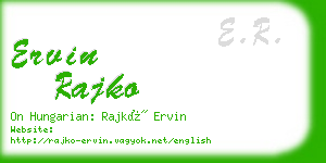 ervin rajko business card